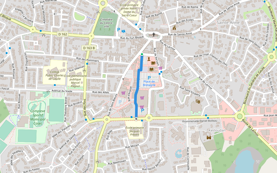 Mail République walking route map in Ploemeur