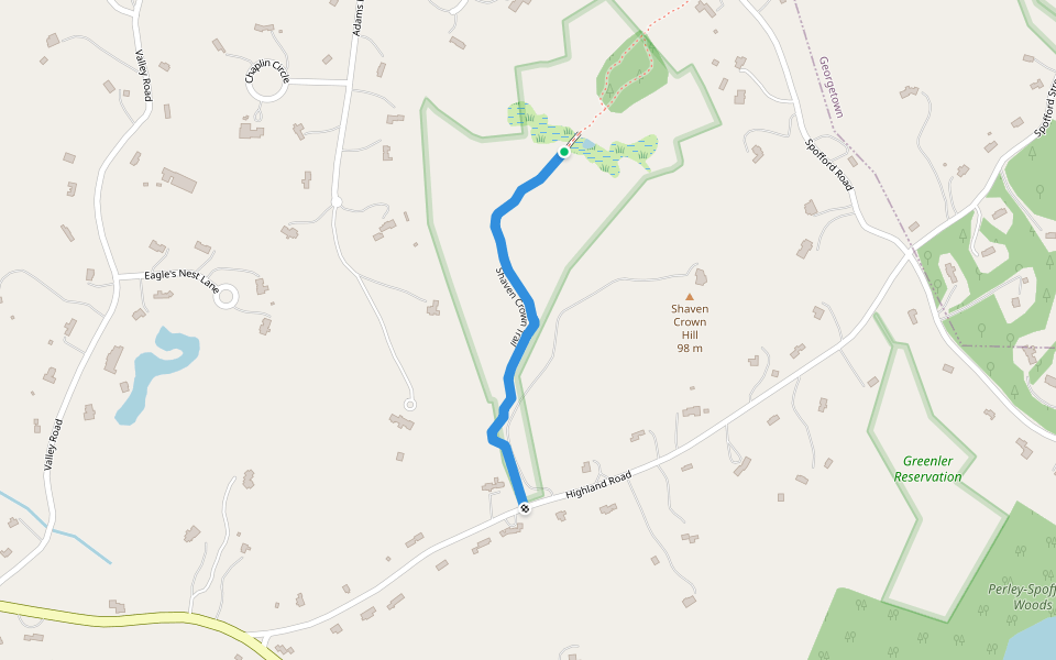 Shaven Crown Trail walking route map in Boxford