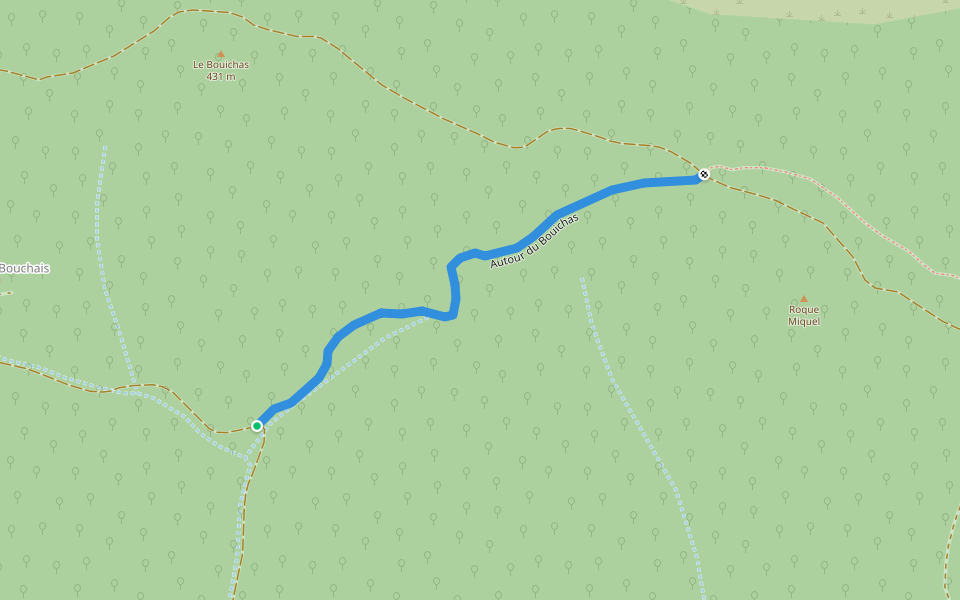 Autour du Bouichas walking route map in Albas