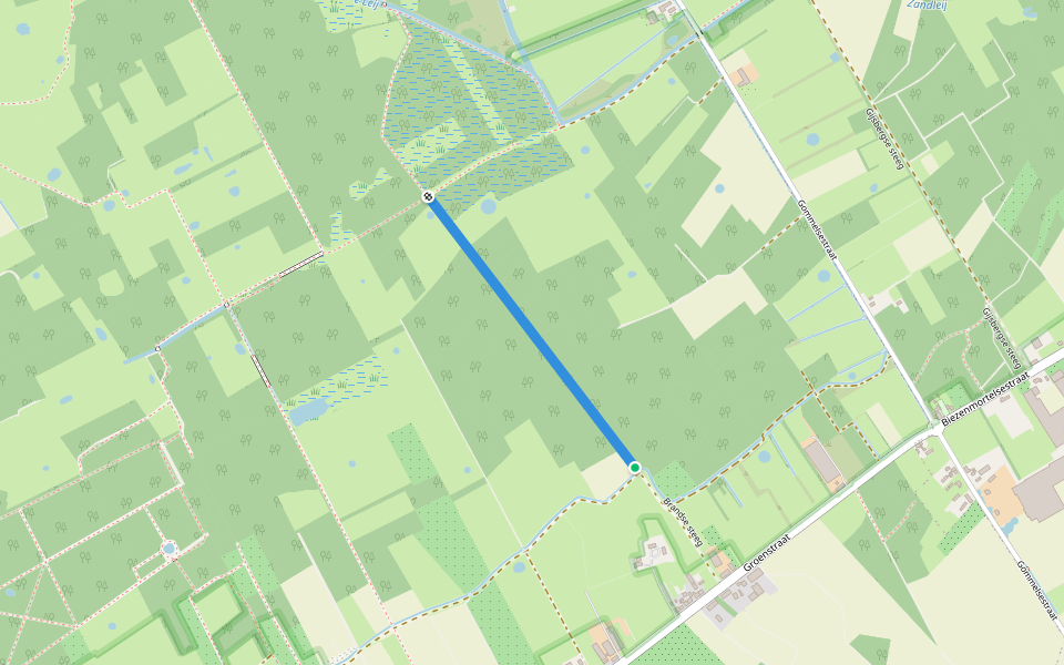 Brandse steeg walking route map in Udenhout