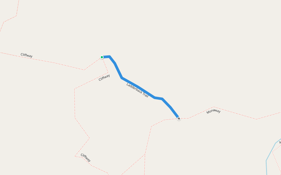 Ladderback Trail walking route map in Randolph