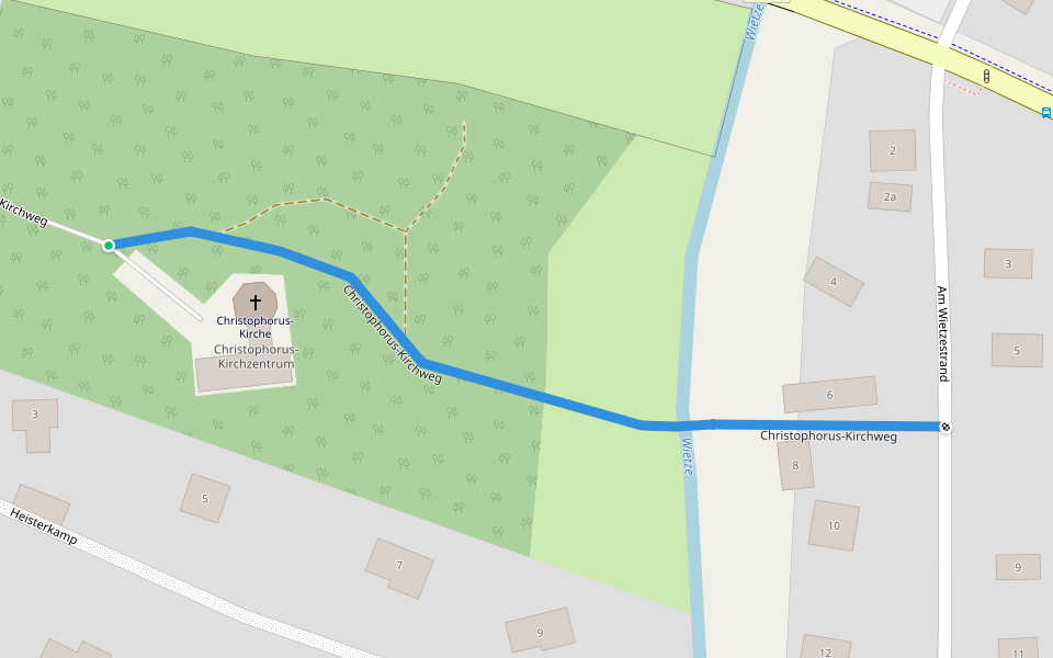 Christophorus-Kirchweg walking route map in Wedemark