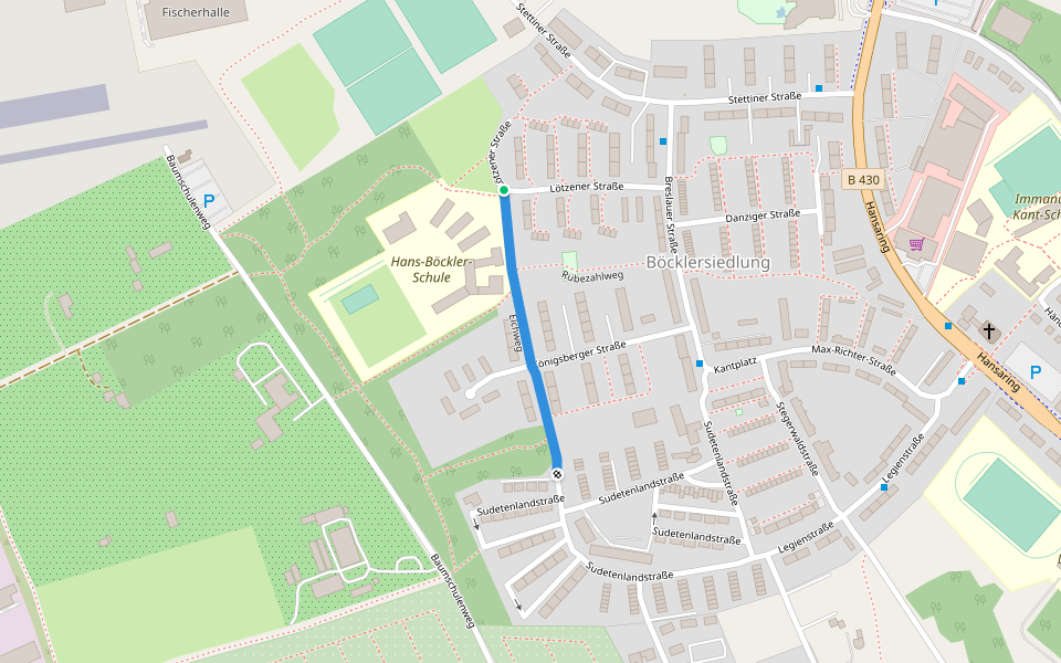 Elchweg walking route map in Neumünster