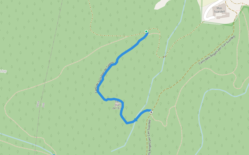 Camí de Sant Joan de Salerm walking route map in Juià