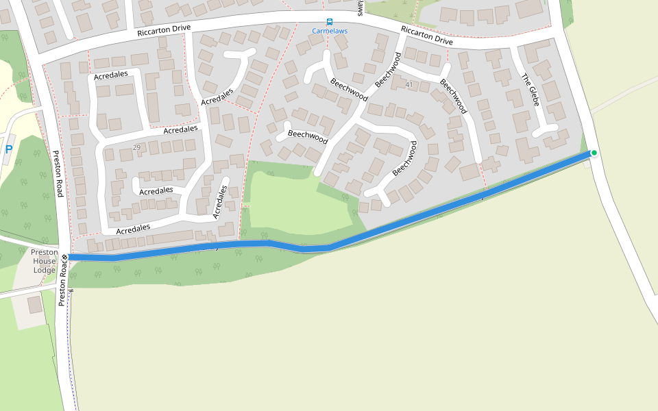 Dark Entry walking route map in Linlithgow