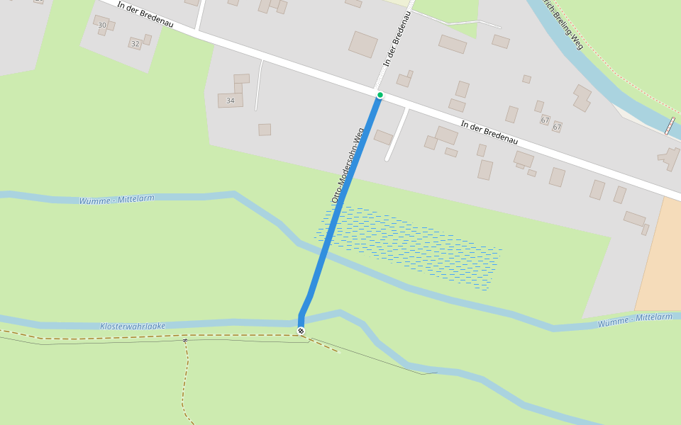 Otto-Modersohn-Weg walking route map in Ottersberg