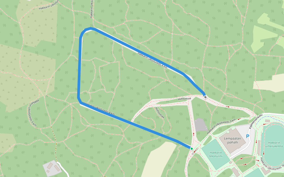 Hakkarin ulkoilureitti 4 km walking route map in Lempäälä