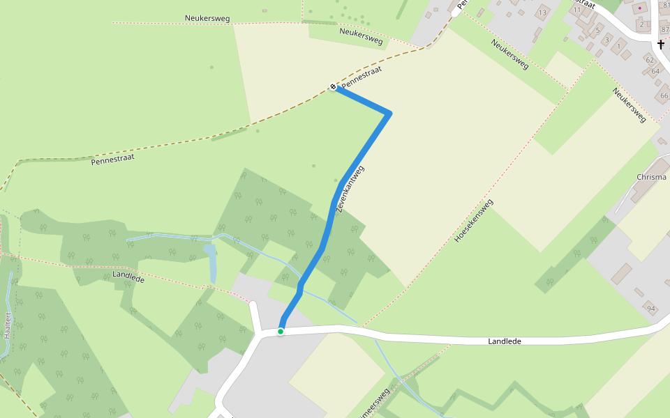 Zevenkantweg walking route map in Haaltert