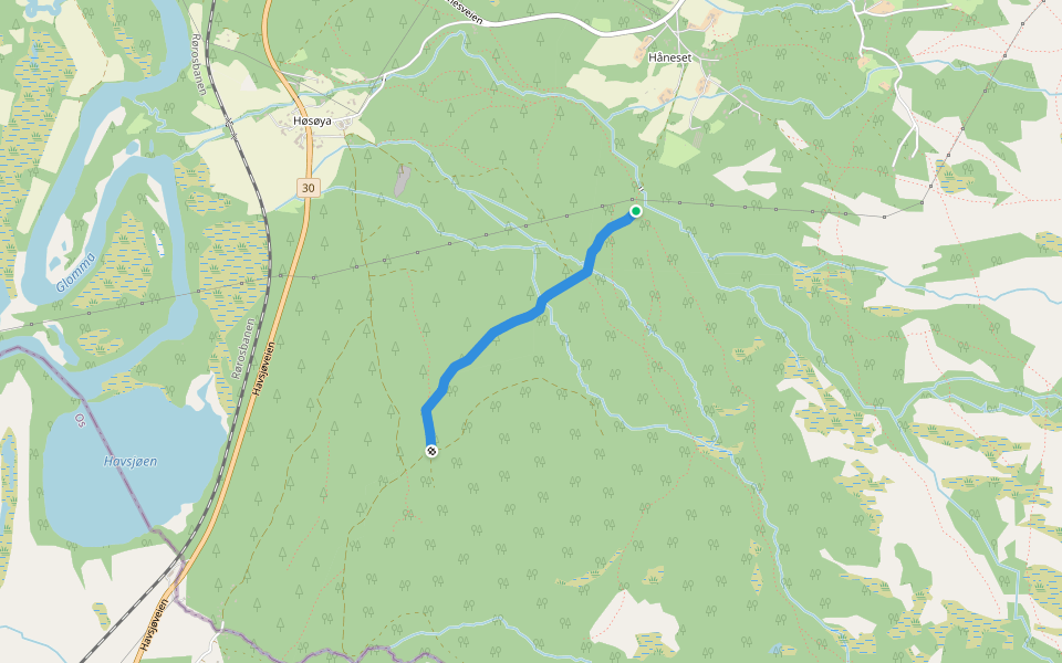Kløvvegen walking route map in Galåa