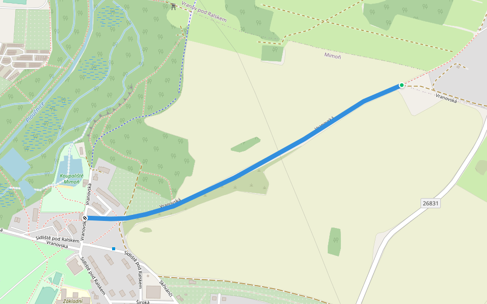 Vranovská walking route map in Mimoň