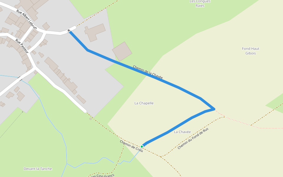 Chemin de la Chavée walking route map in Xivry-Circourt