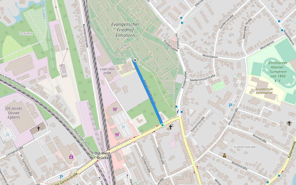 Kleine Gärtnerstraße walking route map in Elmshorn