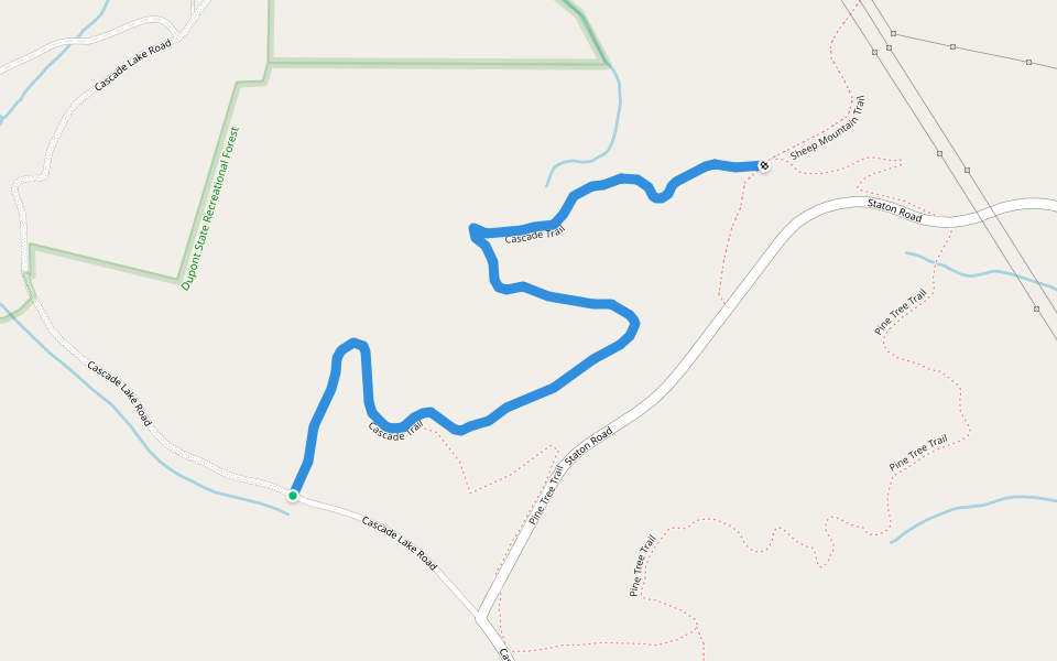 Cascade Trail walking route map in Cedar Mountain