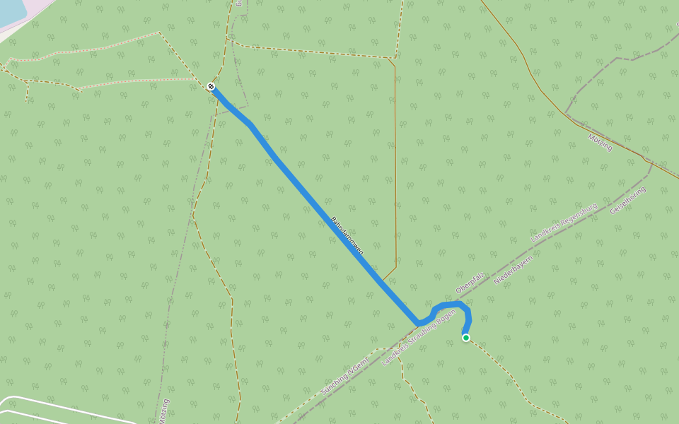 Bahndammweg walking route map in Geiselhöring
