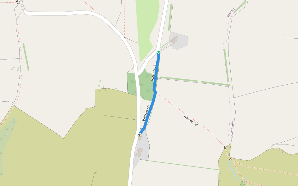 Wetton 52 walking route map in Ecton