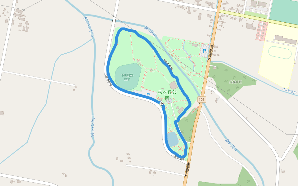 万里の長城 walking route map in Shimokawa