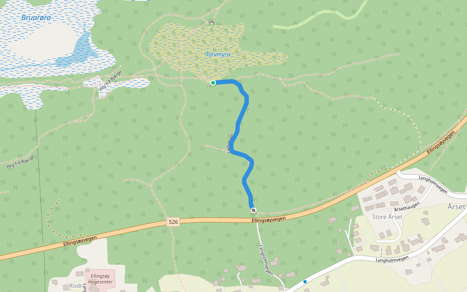 Fjellvegen walking route map in Vik
