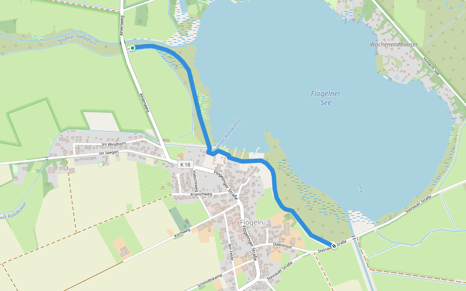 Deichwanderweg walking route map in Geestland