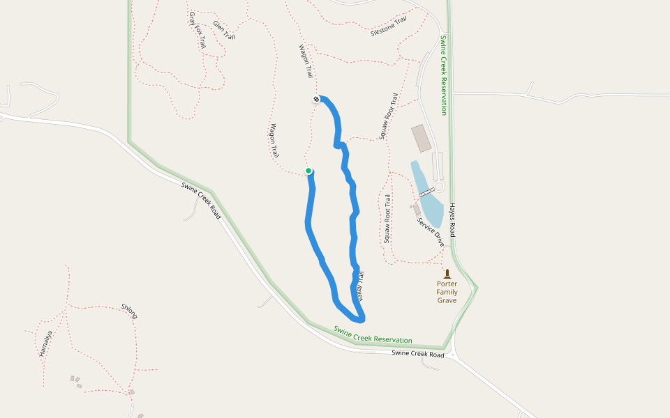 Valley Trail walking route map in Middlefield