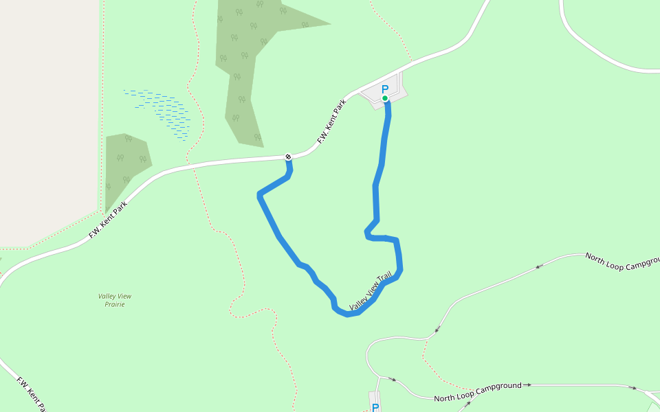 Valley View Trail walking route map in Oxford