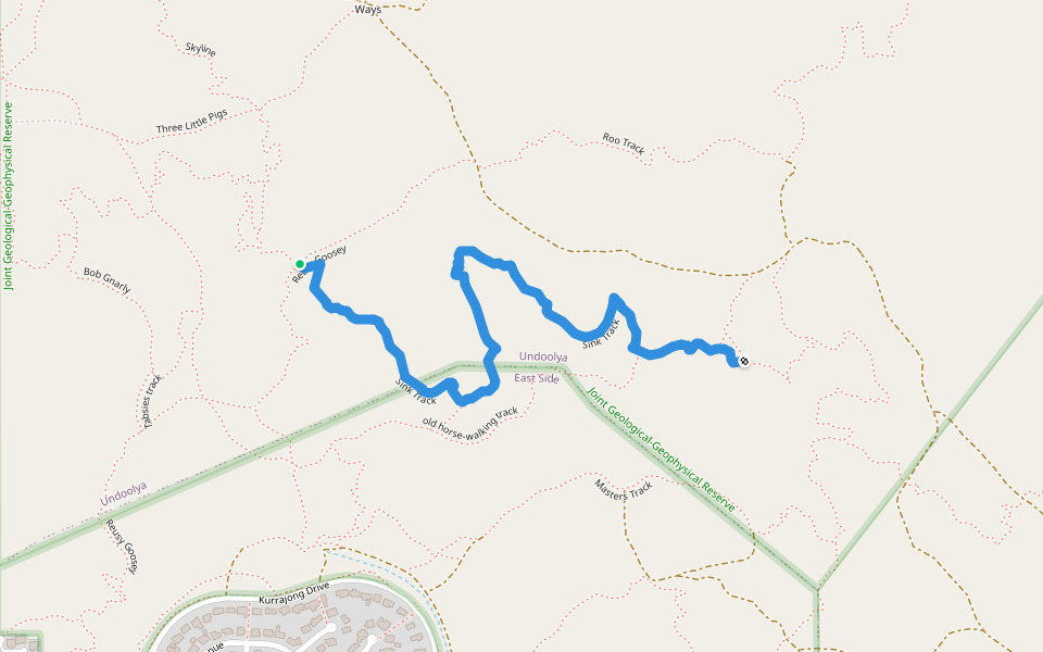 Sink Track walking route map in East Side