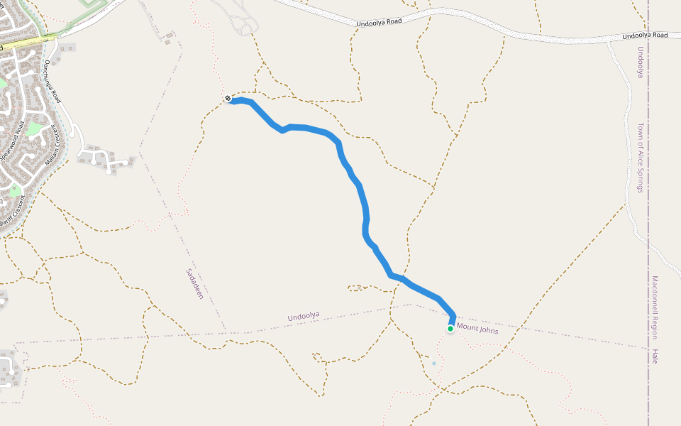 Plains of Mordor walking route map in Undoolya