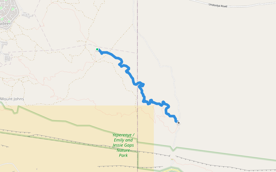 Emilyl Track walking route map in Undoolya