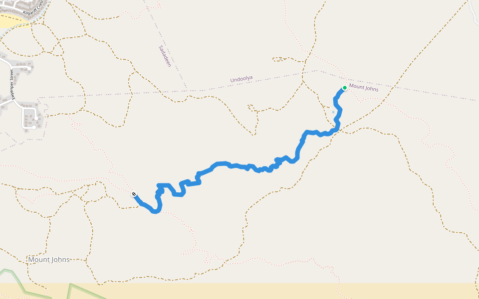 12 Hour Track walking route map in Undoolya