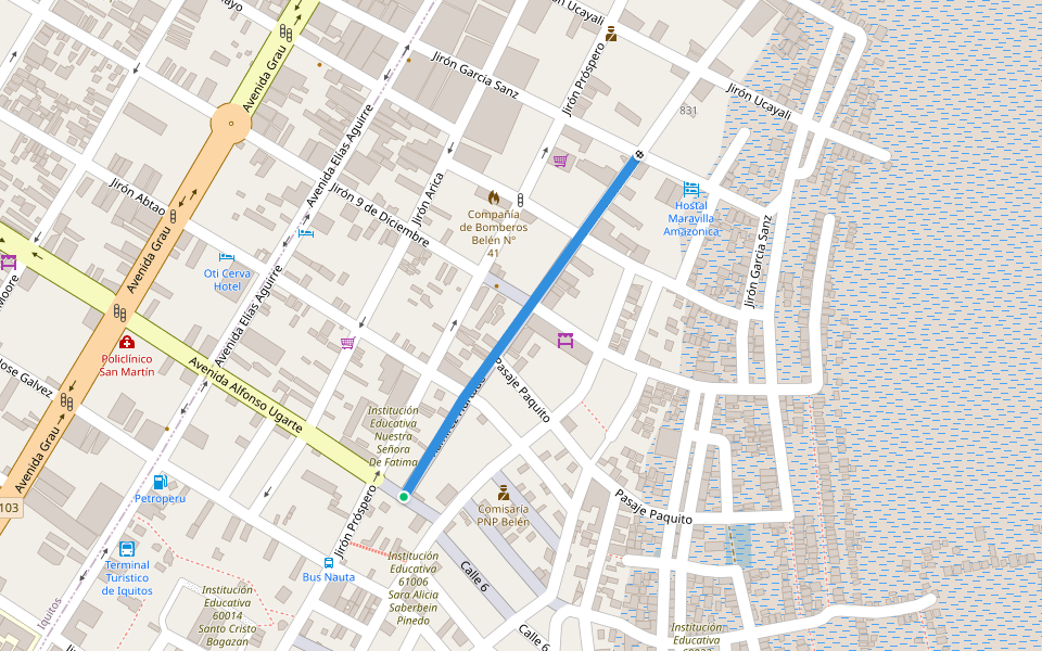 Ramirez Hurtado walking route map in Mazán