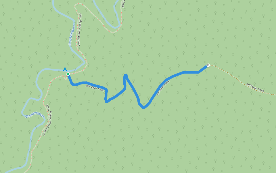 Jeff Davis Track walking route map in Wongungarra