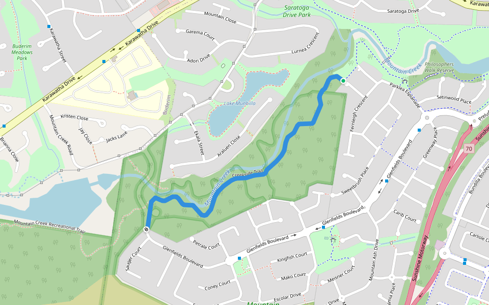 Creekside Trail walking route map in Mountain Creek
