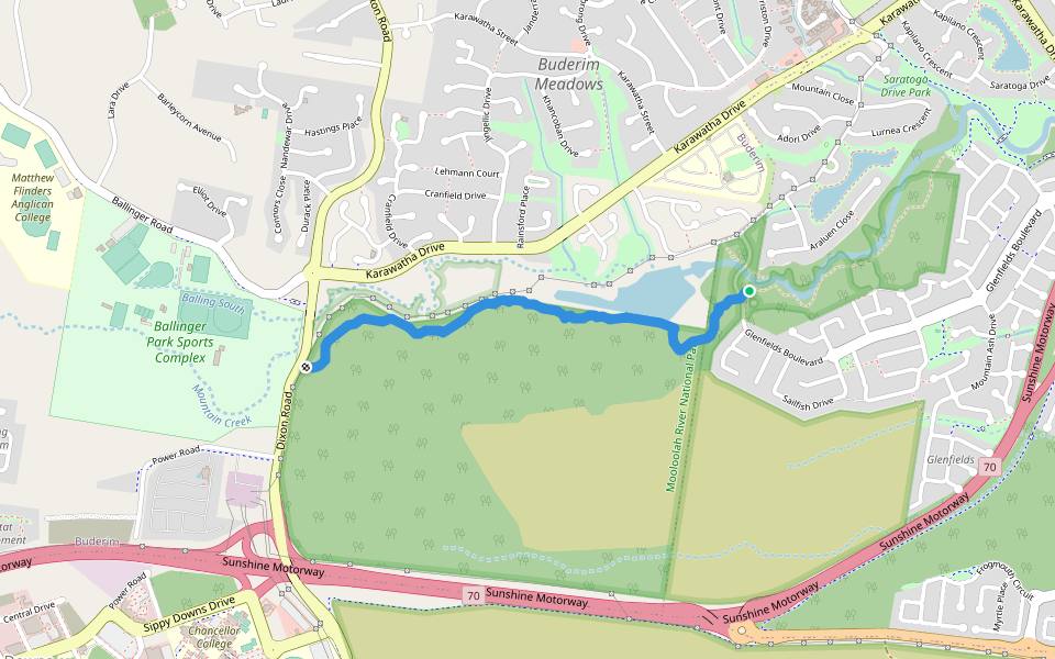 Mountain Creek Recreational Trail walking route map in Mountain Creek