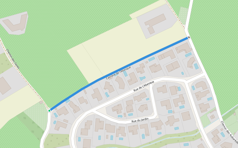 Carrière de l'Abesque walking route map in Corneilhan