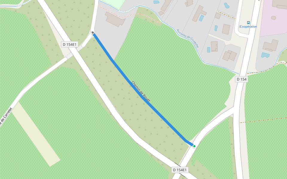 Chemin de Rouet walking route map in Corneilhan