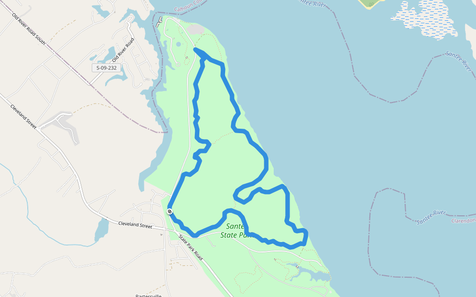 Bike Trail walking route map in Santee