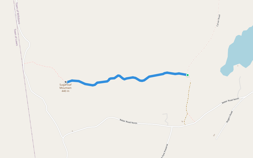 Sugarloaf Trail walking route map in Willsboro