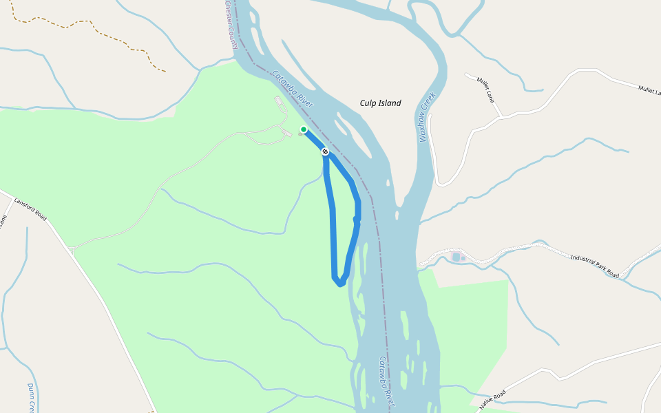 Trail walking route map in Fort Lawn