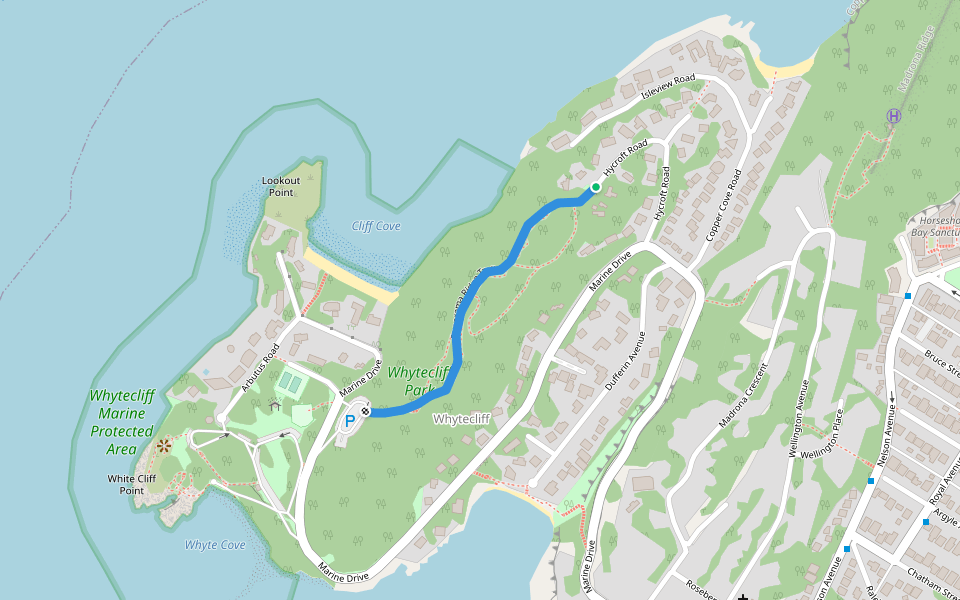 Panorama Ridge Trails walking route map in West Vancouver
