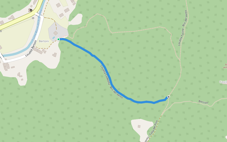 Località Codevilla - Bric del Vento walking route map in Baracchi-bertoni-codevilla