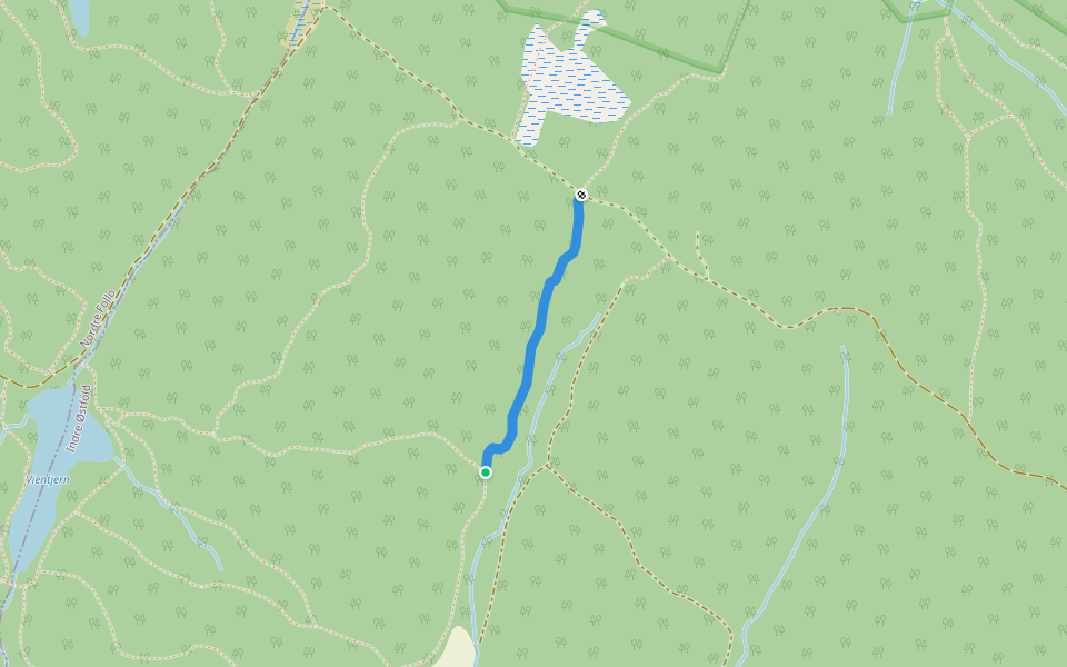 Gjengrodd helvete walking route map in Tomter