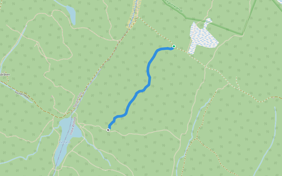 Tante Rød walking route map in Tomter