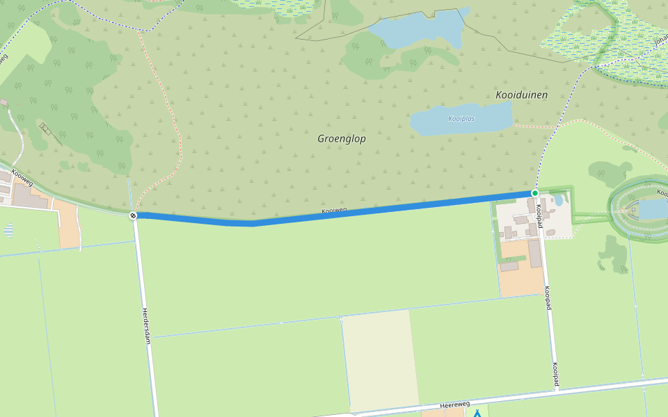 Kooiweg walking route map in Schiermonnikoog