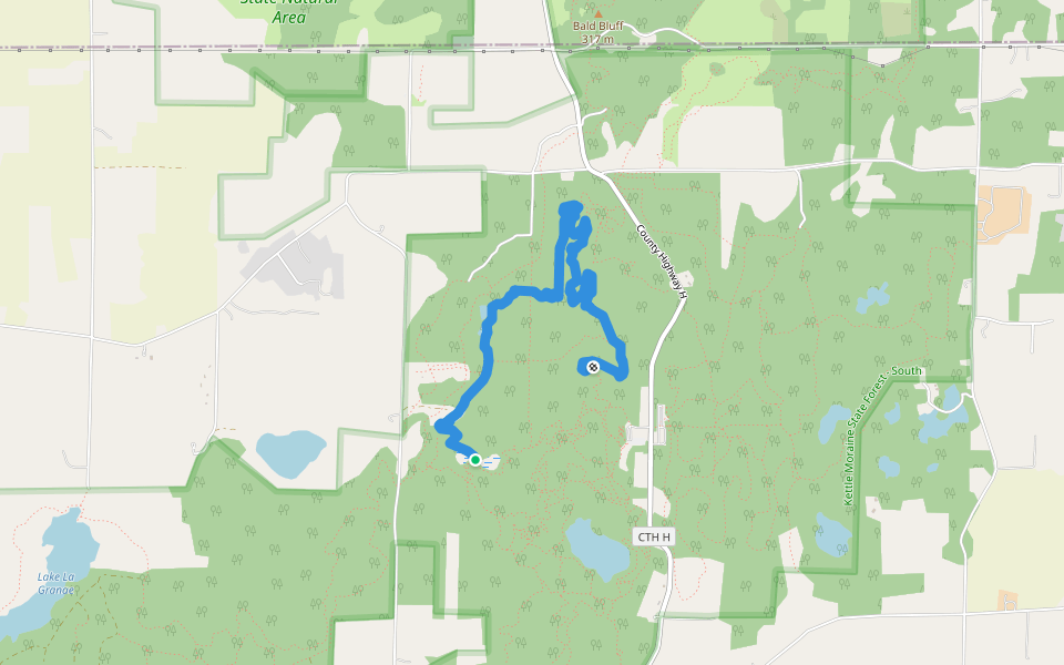 Purple Loop (Rainy Dew)/Green Loop walking route map in Whitewater