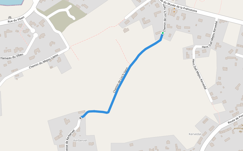 Chemin de Loc'h Yann walking route map in Penmarc'h