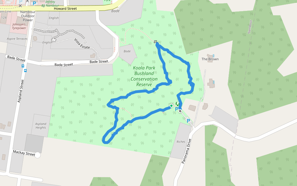 Koala Park Walking Track walking route map in Nambour