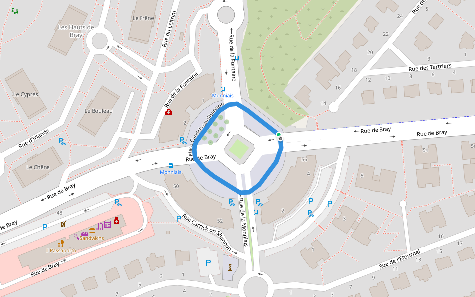Place Carrick-on-Shannon walking route map in Cesson-Sévigné