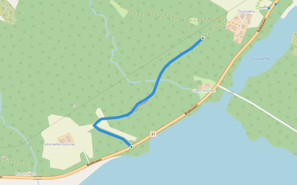 Gammelveien walking route map in Hitterdalen
