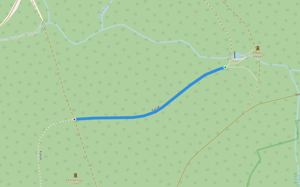Kanál walking route map in Bedřichov