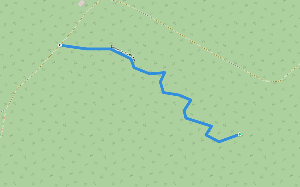 Sendero del Peine walking route map in Vilches