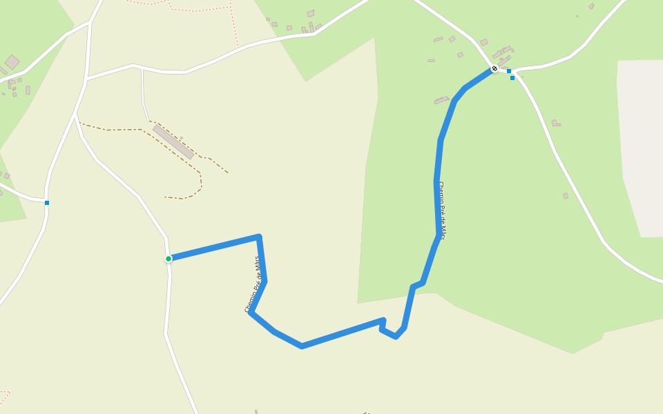 Chemin Pré de Mârs walking route map in Plaintel